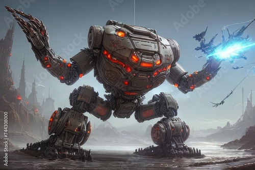 figure tank crab with gun, Generative AI