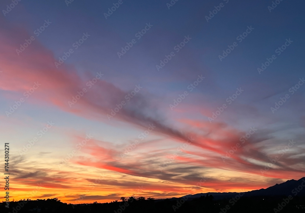 Colorful Winter Sky over Santa Barbara, California