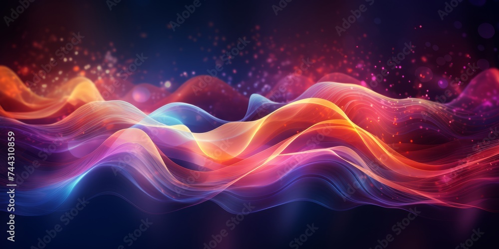 Abstract liquid glowing waves and lighting particles Abstract liquid glowing waves and lighting particles