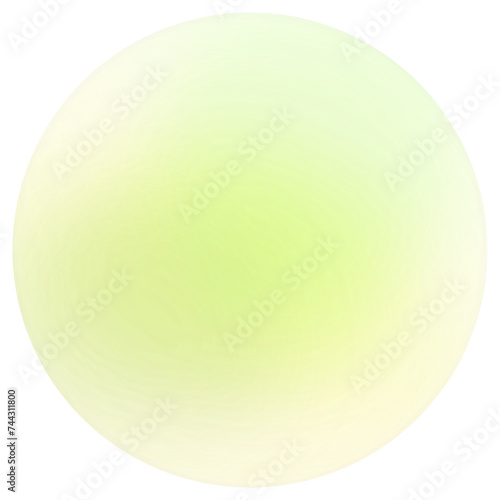 transparent green and yellow ball