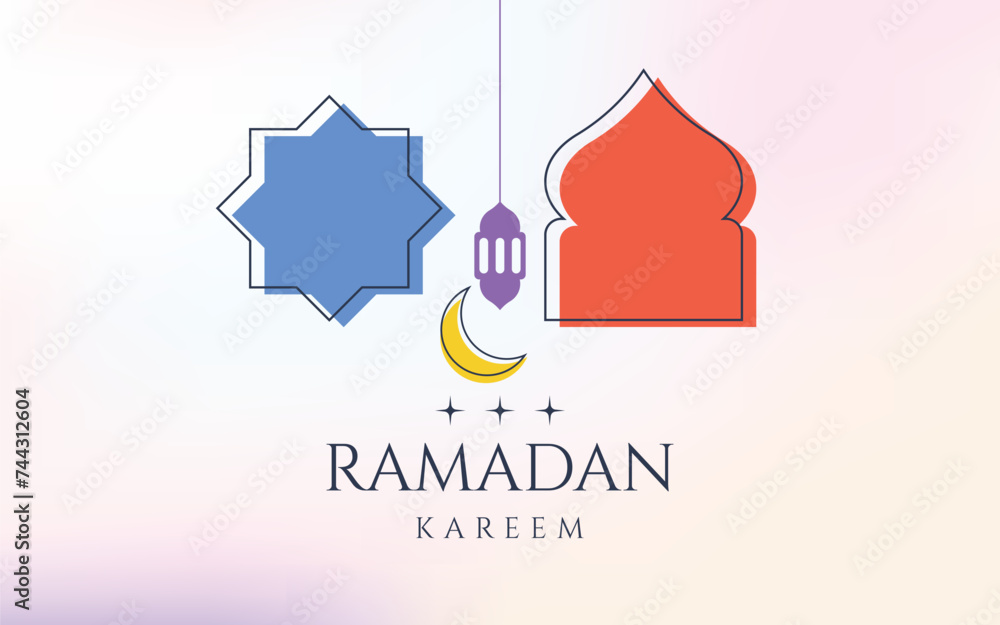 Modern style Ramadan kareem colorful designs. Greeting card background Modern style Ramadan kareem colorful designs. Greeting card background