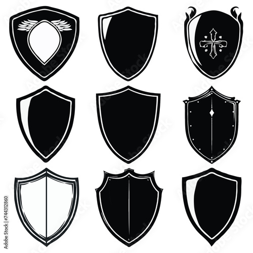 Vector free vector pack of shields silhouettes