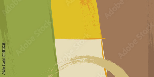 Earth tone background colorful patchwork of blooming and ploughed fields
