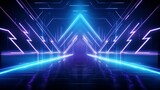 Abstract background with neon lights of arrows