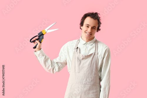 Male gardener with secateur...