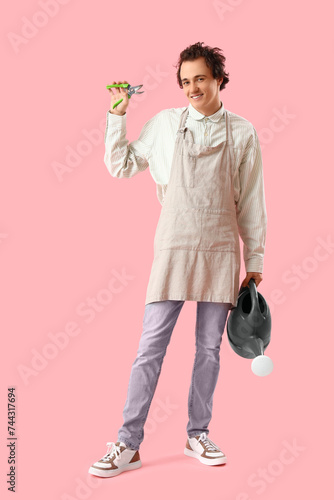 Male gardener with secateur...