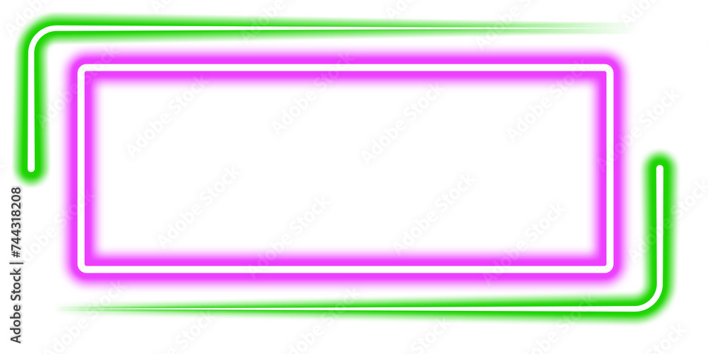 Glowing Neon Rectangle Frame
