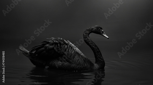 Black swan - swimming in the water with elegance for a black swan event