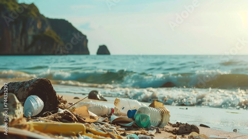 Ocean Dumping - Total pollution on a Tropical beach