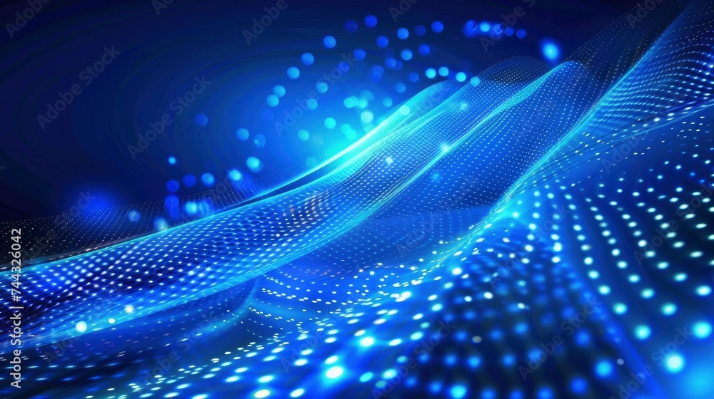 Abstract blue technology hexagonal background - generative ai Abstract blue technology hexagonal background - generative ai