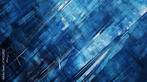 Abstract blue technology hexagonal background - generative ai © Nia™