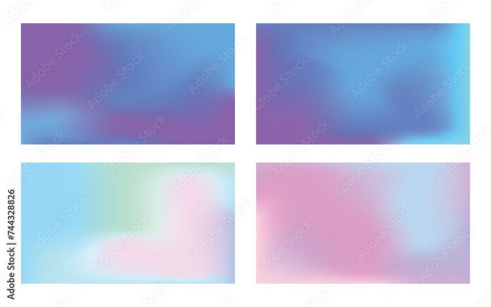 Abstract Blurred colors mesh. trendy modern visual backgrounds set