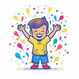 Abstract Colorful Painted Hands Of Little Children Happy Holi background, illustration of colorful Happy Holi Background for Festival of Colors celebration greetings