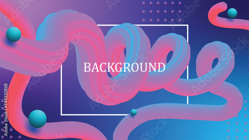 Abstract gradient 3d fluid wavy colorful modern background
