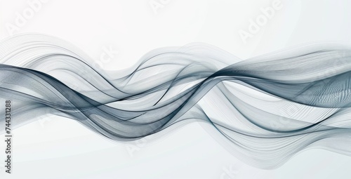 An abstract black and white wavy line, web art, conceptual minimalism, white background