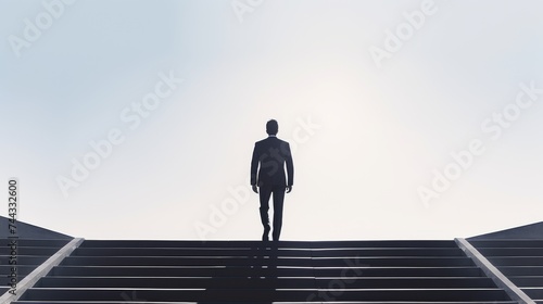 Silhouette of businessman climbing stairs © Media Srock