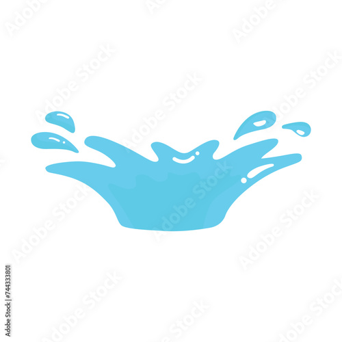 water splash vector flat illustration design isolated white background