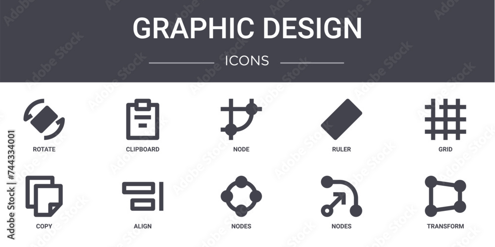 graphic design concept line icons set. contains icons usable for web ...