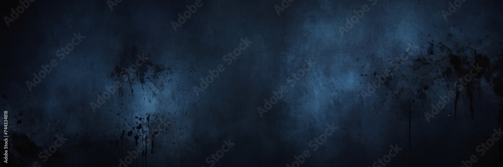 Dark blue and black contemporary painting, grunge background. Modern poster for room decoration