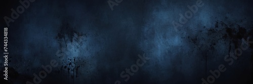 Dark blue and black contemporary painting  grunge background. Modern poster for room decoration