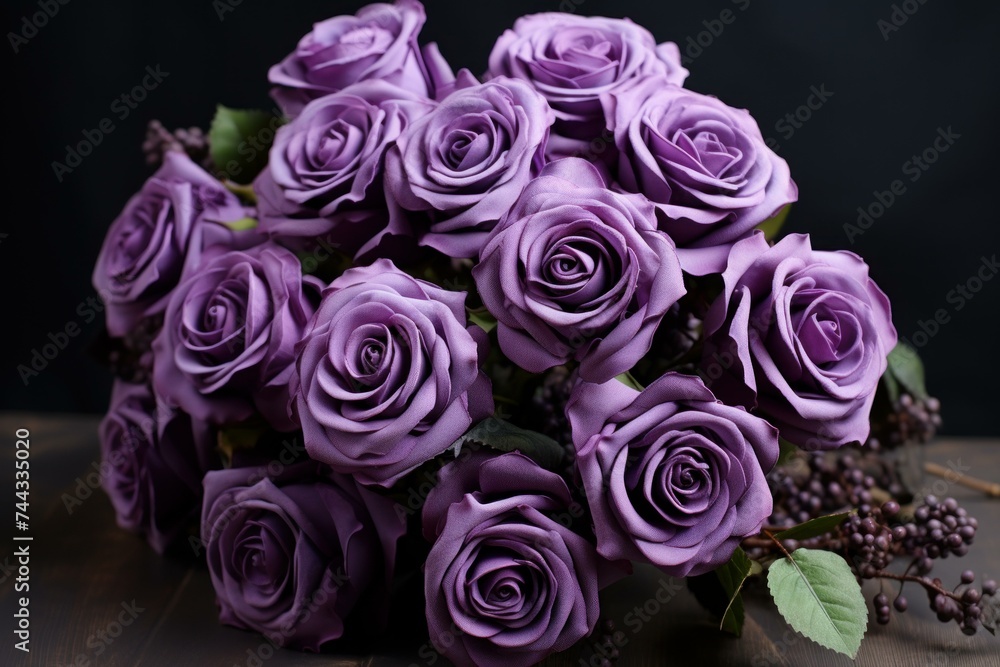 Violet roses. Petal color beauty. Generate Ai Violet roses. Petal color beauty. Generate Ai
