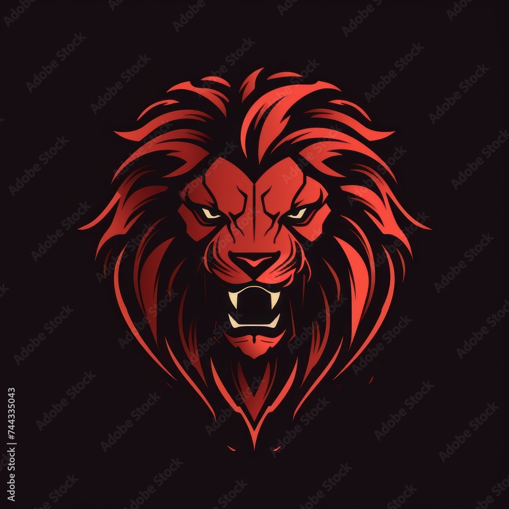 angry lion flat logo