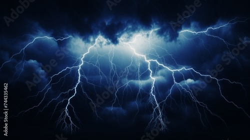 Thunder strike on dark background