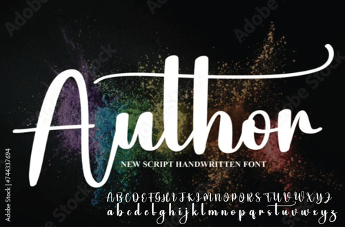 Handmade vector calligraphy tattoo alphabet with numbers