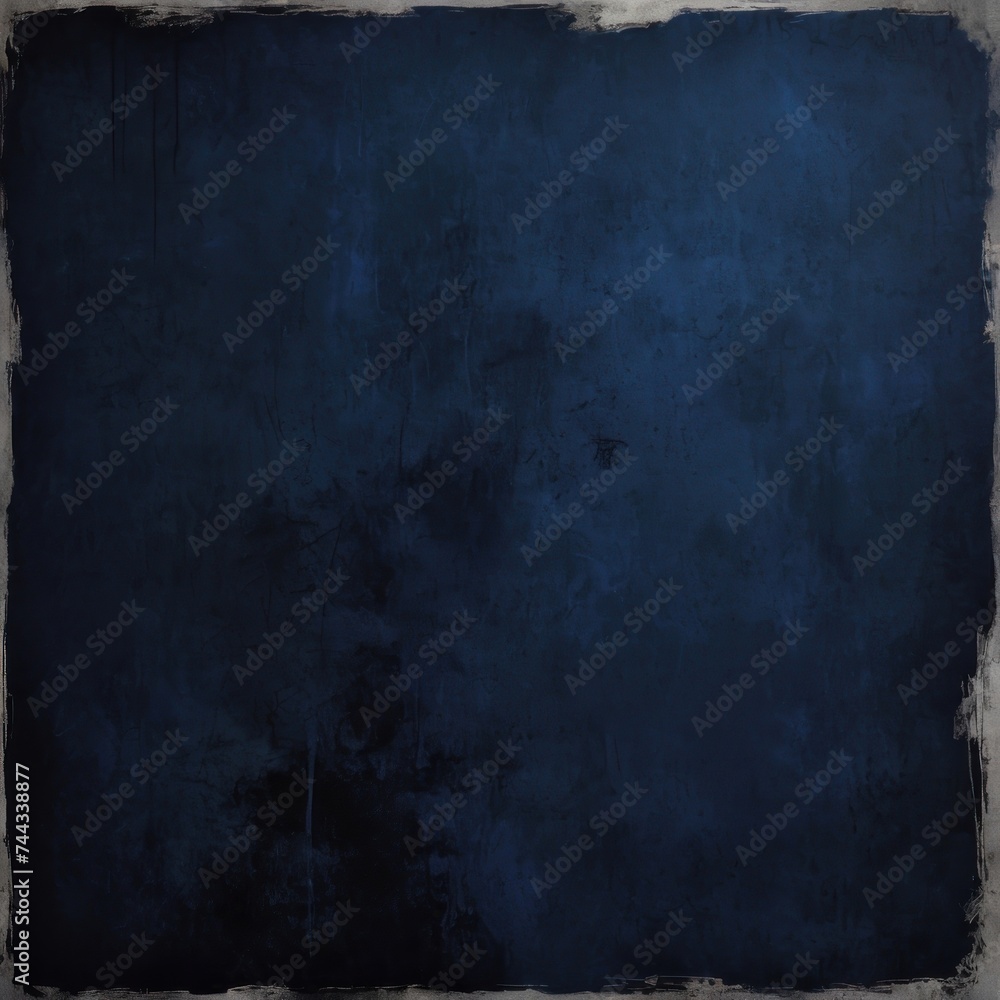 Dark blue and black contemporary painting, grunge background. Modern poster for room decoration