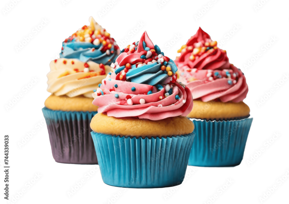 cupcake with icing isolated on transparent background