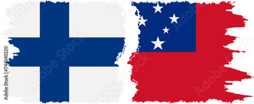 Samoa and Finland grunge flags connection vector