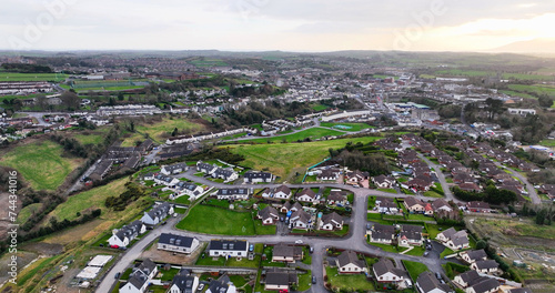 Aerial view of Residential housing in Downpatrick Co Down Northern Ireland photo