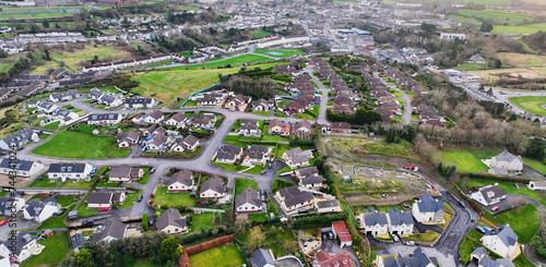 Aerial view of Residential housing in Downpatrick Co Down Northern Ireland photo