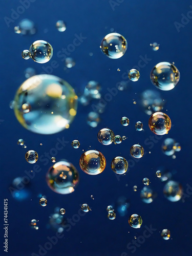 Wallpaper Mural clear bubble on royal blue 10 Torontodigital.ca