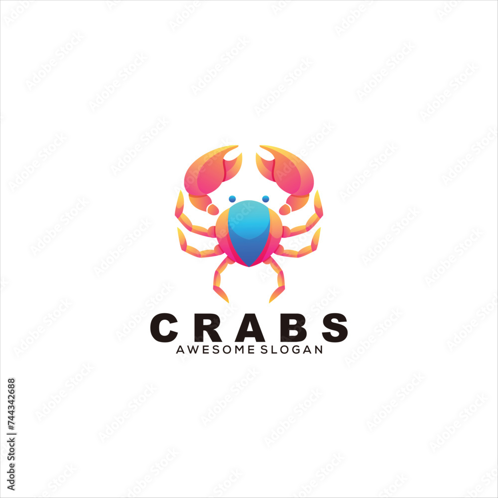 crabs logo gradient colorful crabs logo gradient colorful
