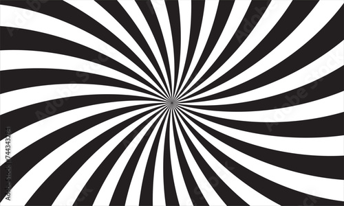 black and white spiral line pattern radial background