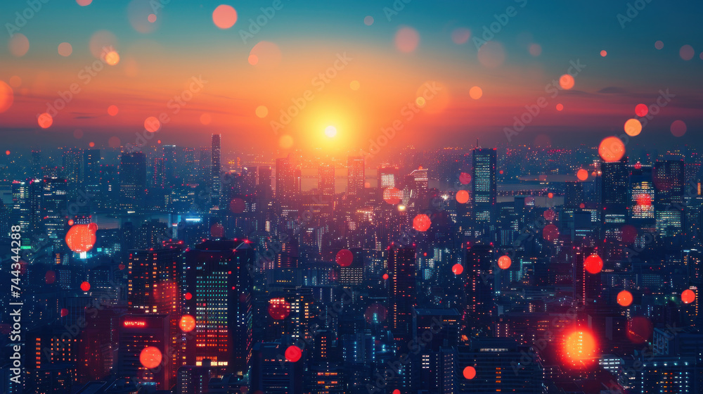 Vibrant Cityscape Lit Up at Night Vibrant Cityscape Lit Up at Night
