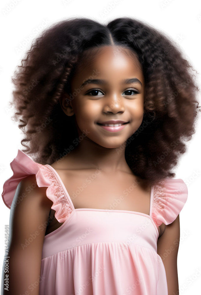 African girl with long hair on isolated background smiling African girl with long hair on isolated background smiling