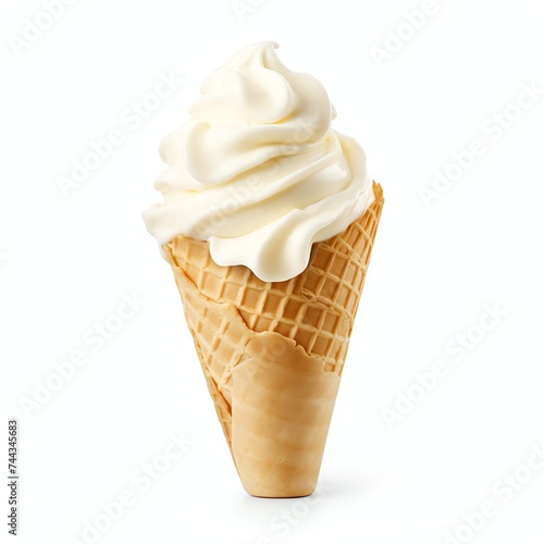 a ice cream vanilla cream, studio light , isolated on white background