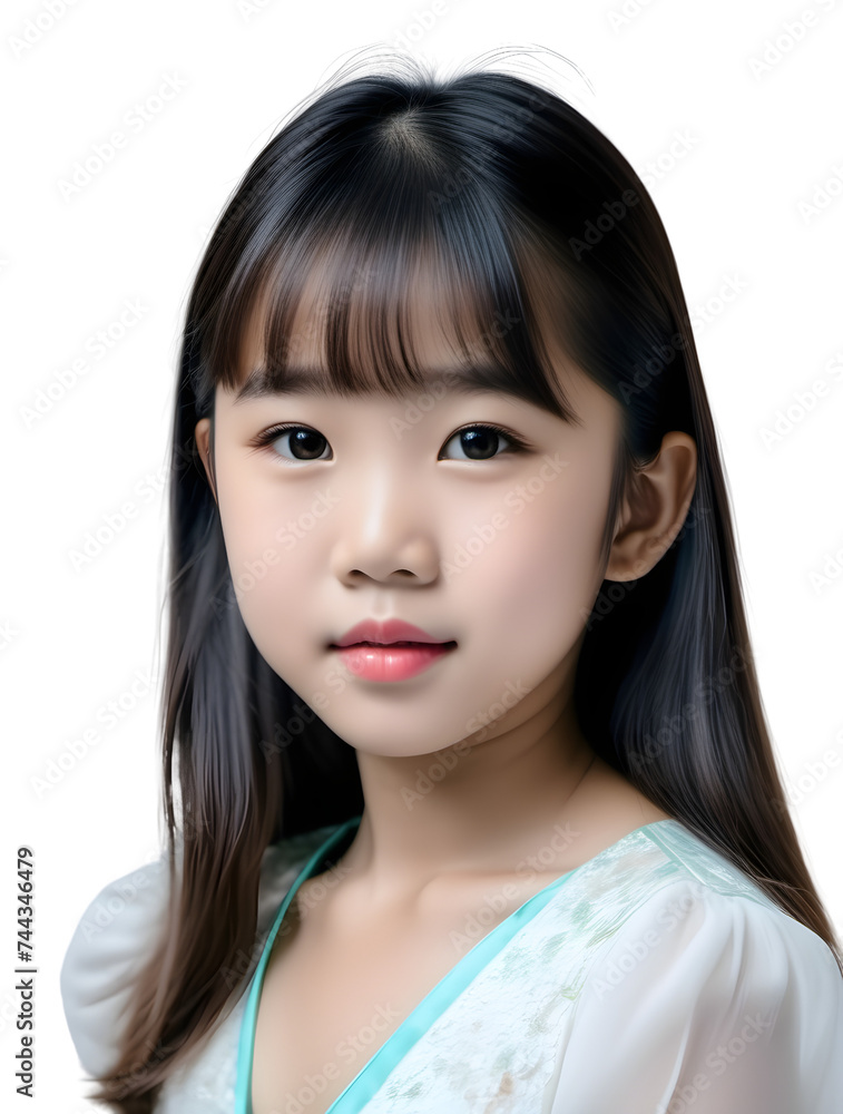 An asian girl with dark hair on transparent background png An asian girl with dark hair on transparent background png