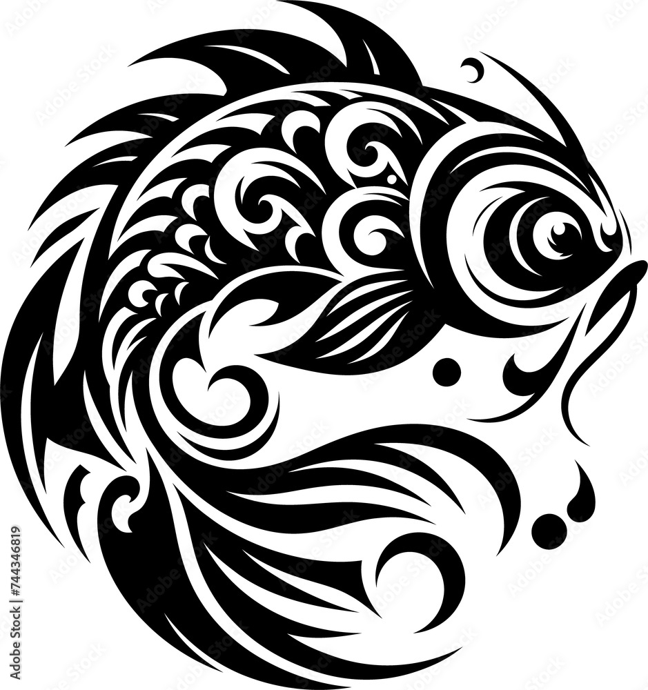 modern tribal tattoos of koi, abstract line art, and minimalist contour modern tribal tattoos of koi, abstract line art, and minimalist contour