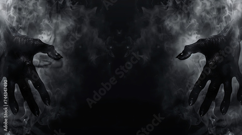 Copy space skull with smoke effect scream horror background AI Image Generative