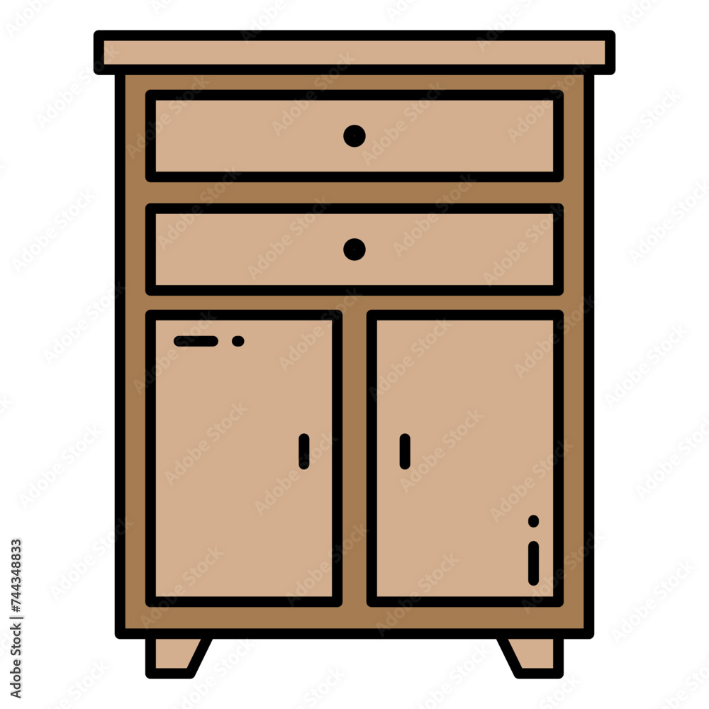 Illustration of Side Table design Filled Icon Illustration of Side Table design Filled Icon