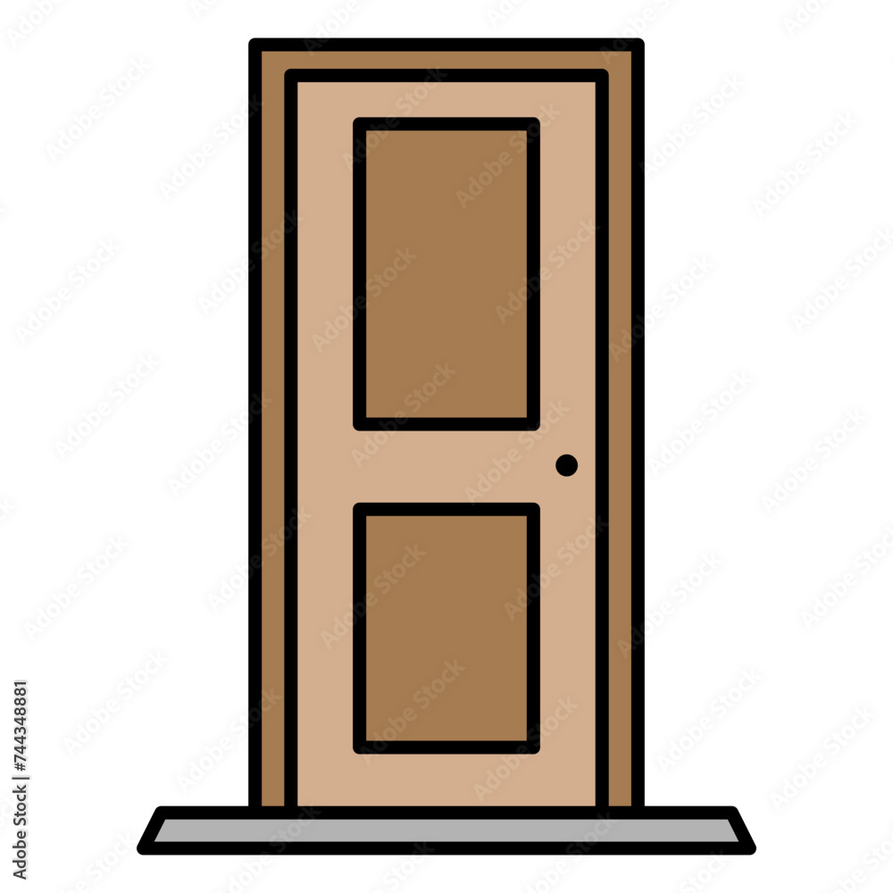 Illustration of Closed Door design Filled Icon Illustration of Closed Door design Filled Icon