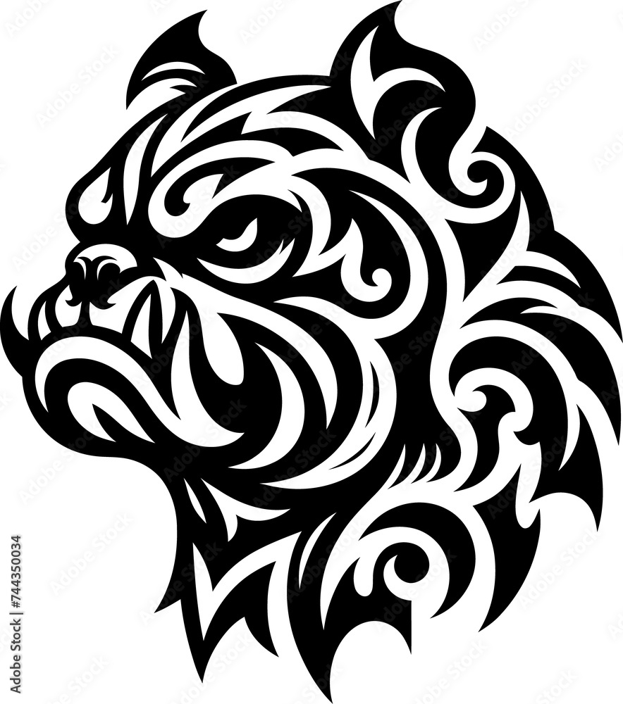 modern tribal tattoo dog, abstract line art, minimalist contour. Vector modern tribal tattoo dog, abstract line art, minimalist contour. Vector