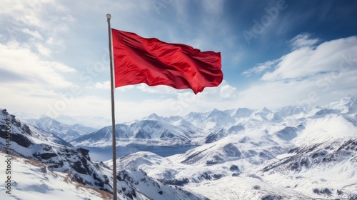 Flag on the top of mountain