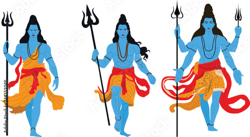 Shiva, vector, Happy, Maha Shivratri, Illustration. Of Lord. Shiva, For | Trishula, Trident of god Shiva. | Hindu, Religion, festival, Indian God of | Message Om Namah Shivaya Shiva, banner, poster, 
