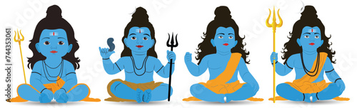 Shiva, vector, Happy, Maha Shivratri, Illustration. Of Lord. Shiva, For | Trishula, Trident of god Shiva. | Hindu, Religion, festival, Indian God of | Message Om Namah Shivaya Shiva, banner, poster, 
