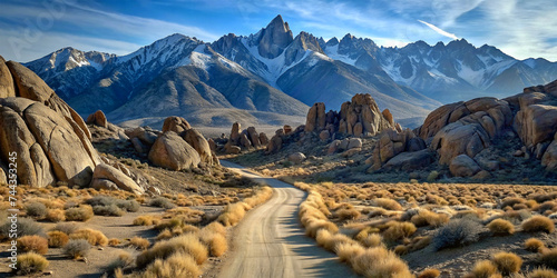 Alabama Hills route featuring California's Mount Whitney