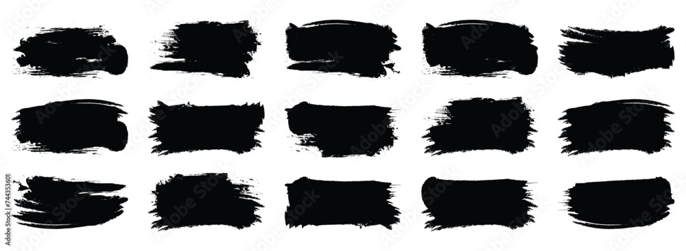 Set of grunge brush stroke. Vector collection of paint brush, ink brush isolated on transparent background - Stock vector. Set of grunge brush stroke. Vector collection of paint brush, ink brush isolated on transparent background - Stock vector.